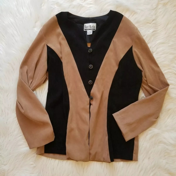 VTG 80s Shirt Sz 14 Sheri Martin NY Color Block Slimming - Picture 6 of 8